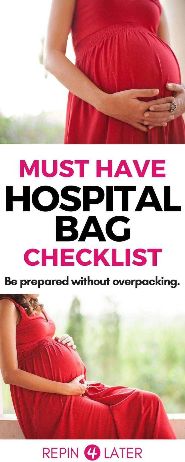 Your must-have hospital bag checklist! Plus a free downloadable version so you can save it for later! Easily pack this hospital bag for mom to be + hospital bag for baby! Don’t overpack!! Seriously…. Here’s what to pack in hospital bag with a minimalist hospital bag spin! Hospital bag for delivery.