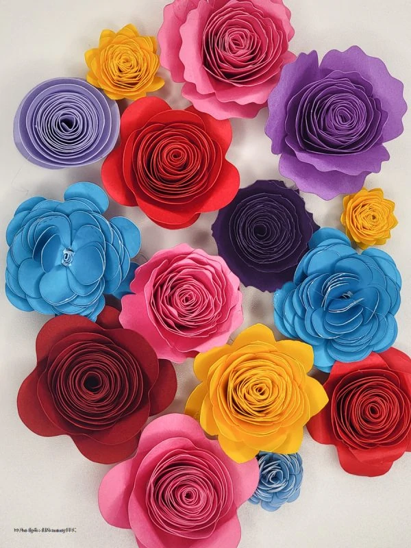 How to make a cricut paper flower + FREE flower templates and a video! -  Analytical Mommy LLC