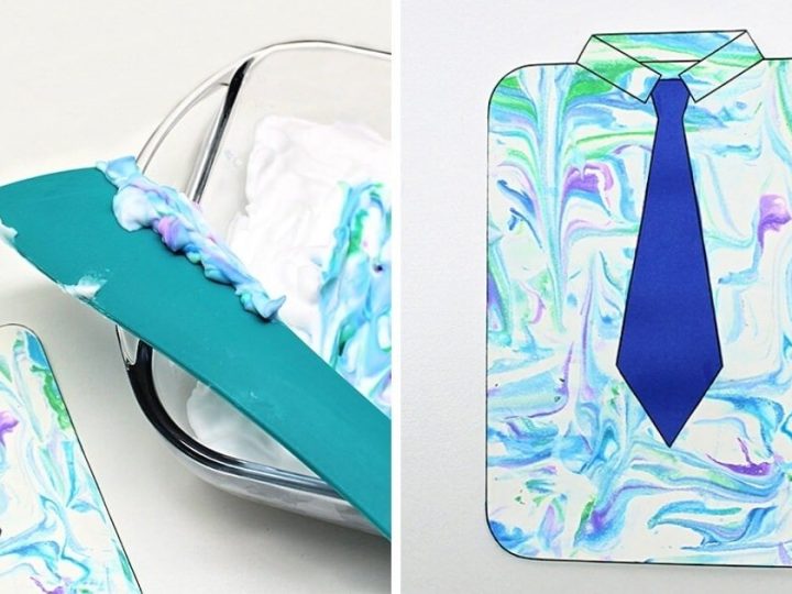 Image for Get Messy with this Marbled Shaving Cream Shirt & Tie Card