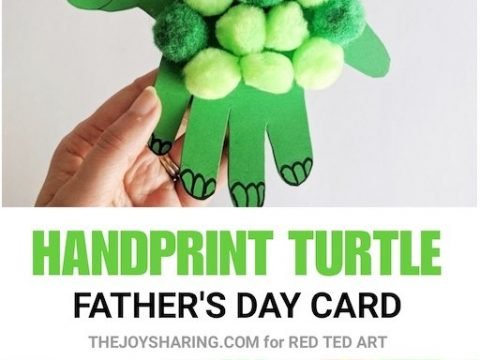 Image for Produce this Turtle Handprint Father's Day Card 