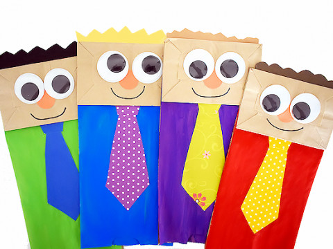 Image for Make Paper Bag Dad Puppets