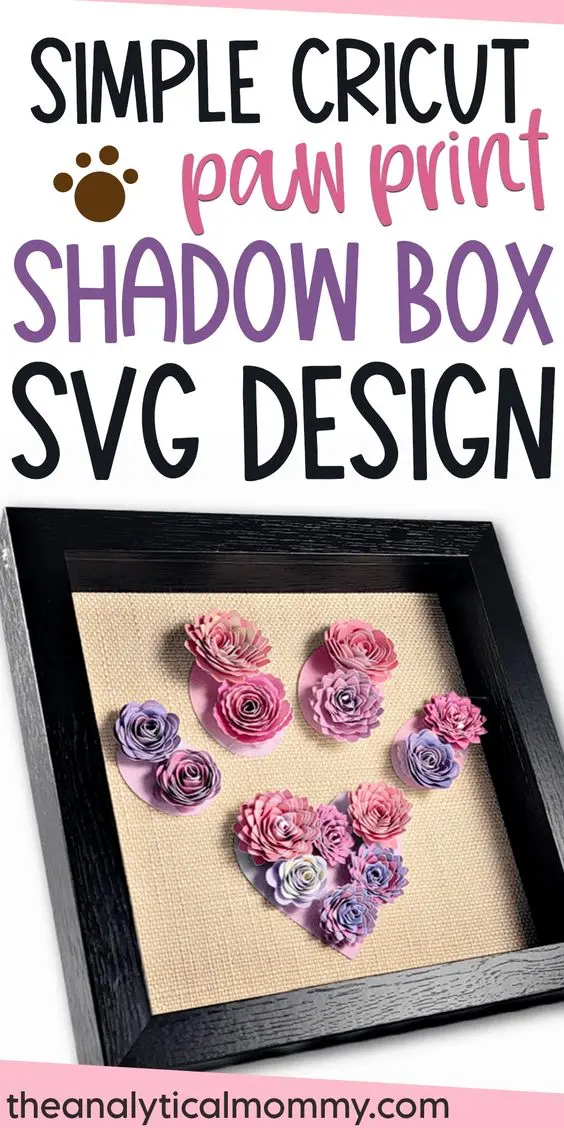 cricut paw print shadow box svg file free
