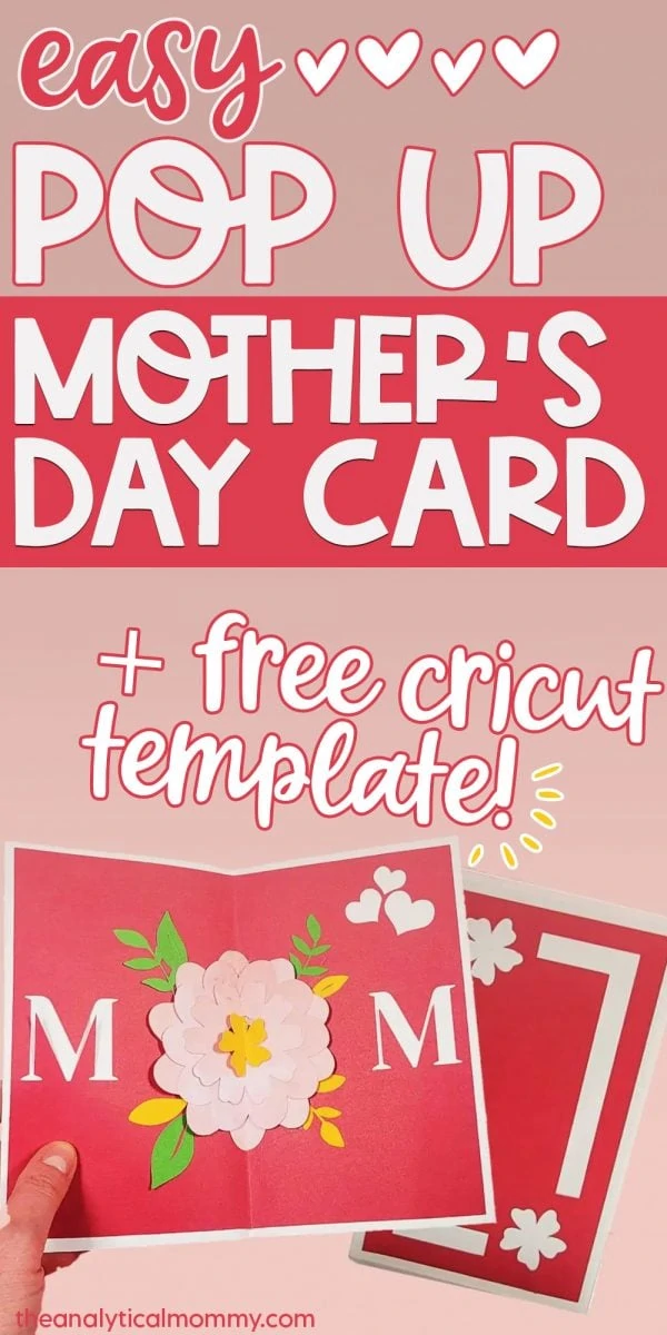 pop up flower card - mother's day flower cricut card tutorial and video