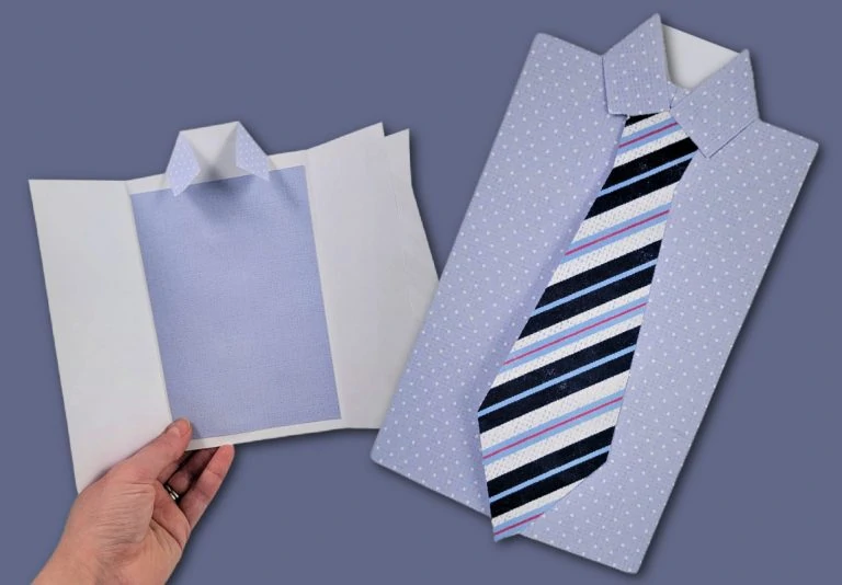 Easy Shirt and Tie Card  – Best Father’s Day Card to Make With Free SVG and PDF