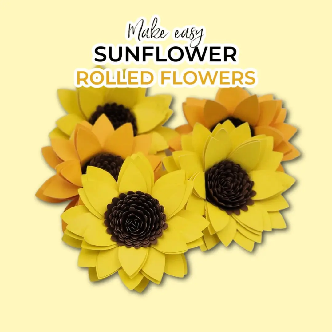 how to make paper sunflowers with Your cricut (FREE sunflower Cricut