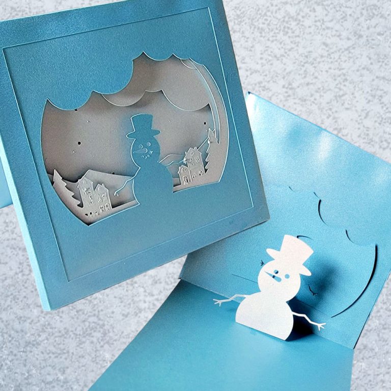 HOW TO MAKE A SHADOW BOX CARD – FREE SNOWMAN SHADOW BOX CARD TEMPLATE
