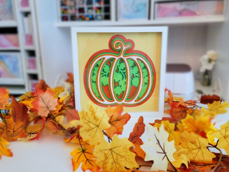How to Make a Fall Pumpkin Mandala Shadowbox (Video Tutorial and FREE SVG)