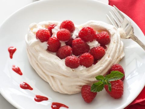 Image for Meringue Hearts With Whipped Cream And Raspberries
