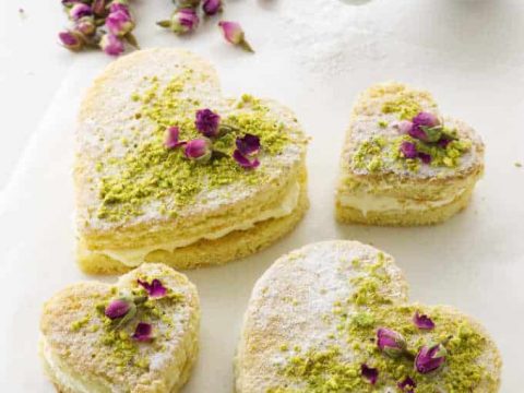 Image for Pistachio Rose Mascarpone Cream Cakes
