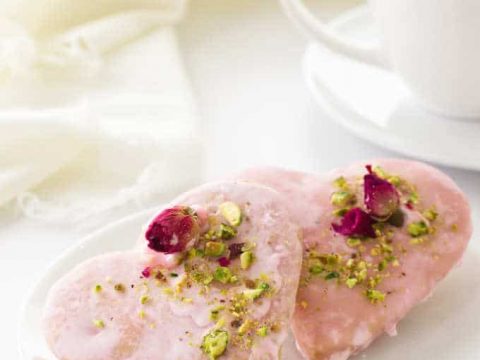 Image for Rose Pistachio Heart Shaped Cookies